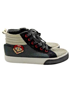 Ground Up Nintendo Super Mario Bros Boys 5 High Top Shoes Mario Luigi Mismatched